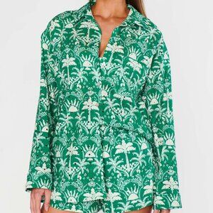 Show Me Your Mumu Carry On Button Down Shirt Tropical Summer - NWT - Large